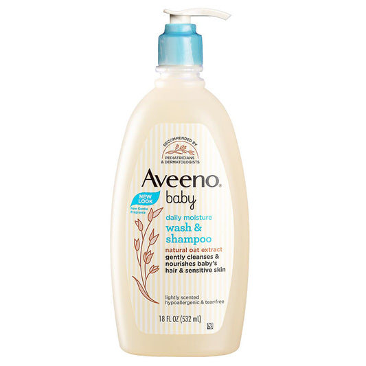 Aveeno Baby Daily Moisture Wash & Shampoo (532ml)