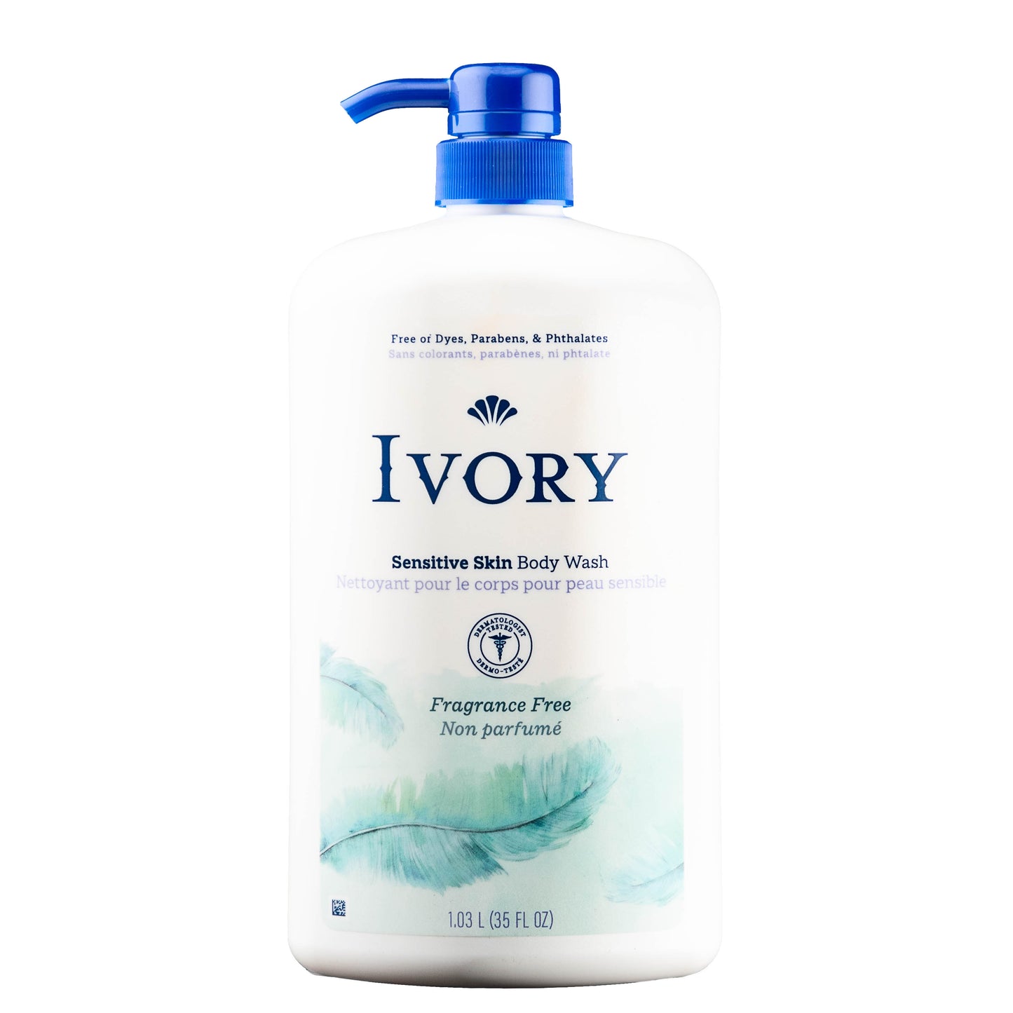 Ivory Mild and Gentle Body Wash, Fragrance-Free, for Sensitive Skin, (1.03L)