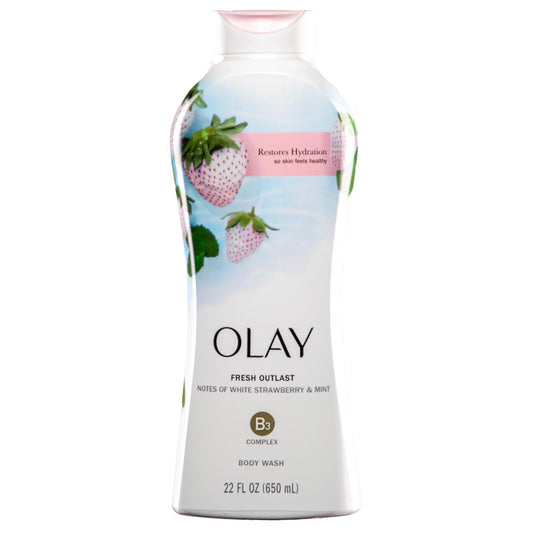 Olay Fresh Outlast Body Wash, White Strawberry & Mint (650ml)