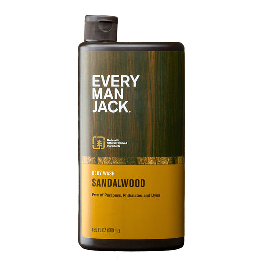 Every Man Jack Sandalwood Hydrating Mens Body Wash for All Skin Types - 16.9oz